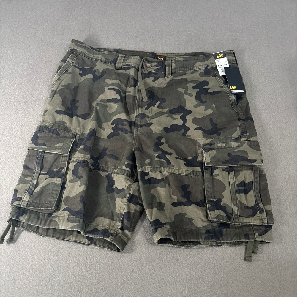 Lee Sierra Cargo Shorts Mens Size 42 Olive Camo 10in Inseam 112375175